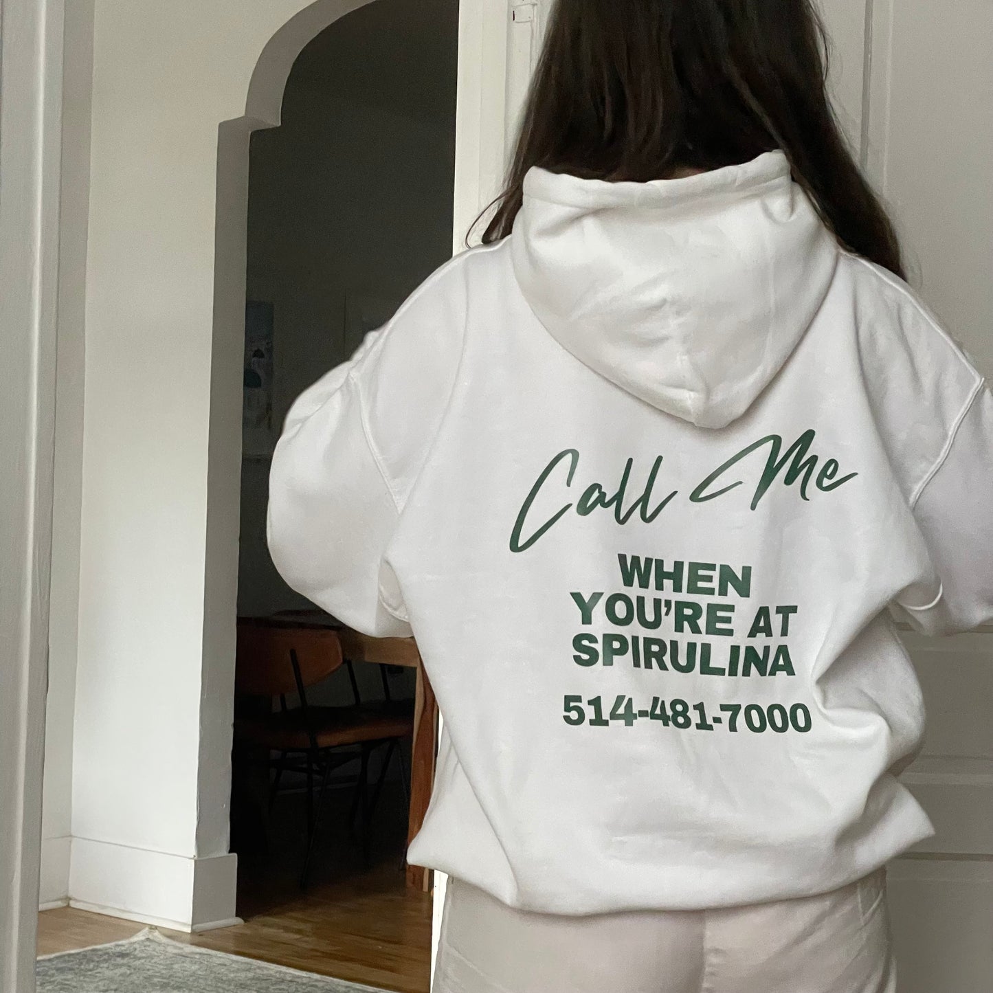 Sweat à capuche spiruline
