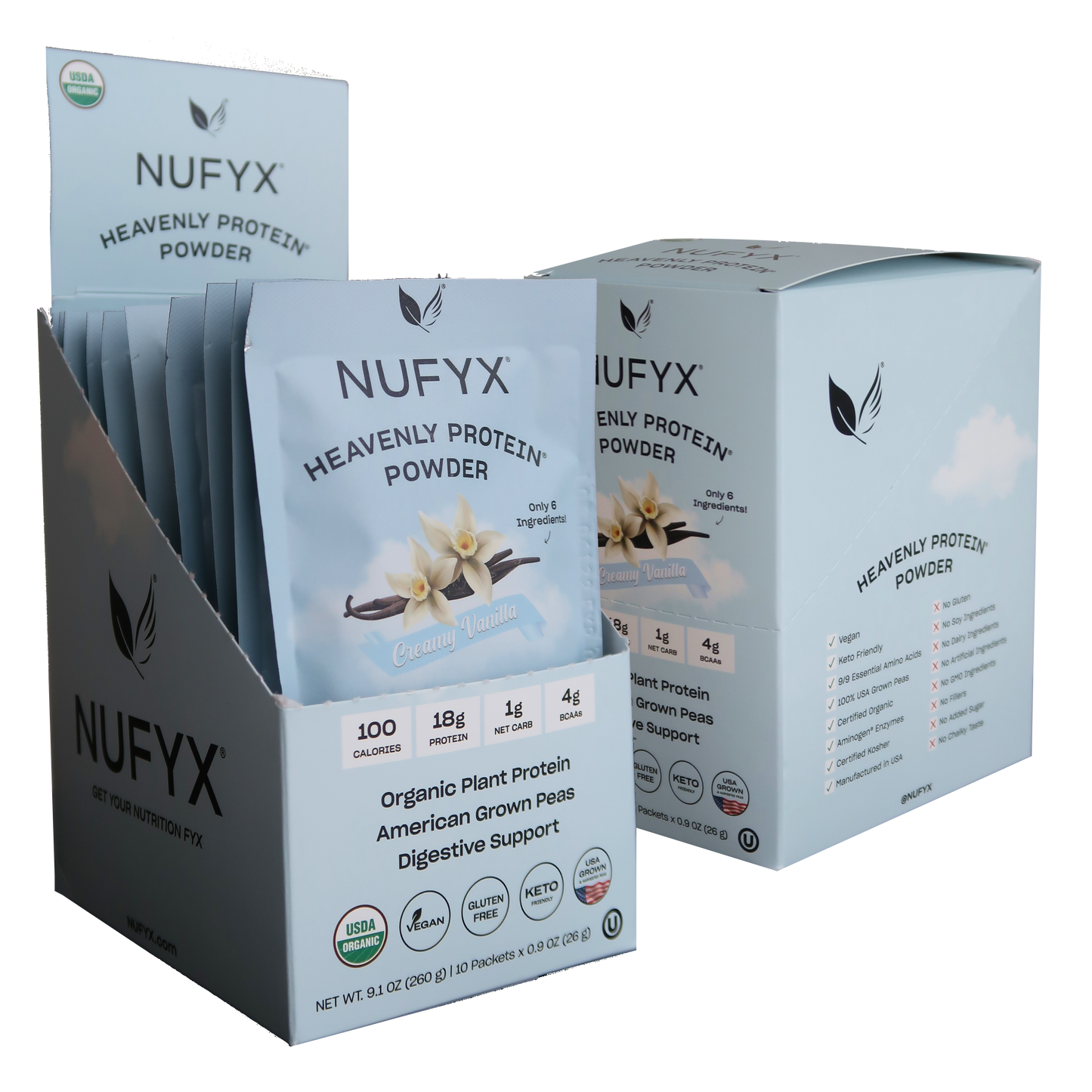 Nufyx Creamy Vanilla Heavenly Protein Powder (Packet Box)