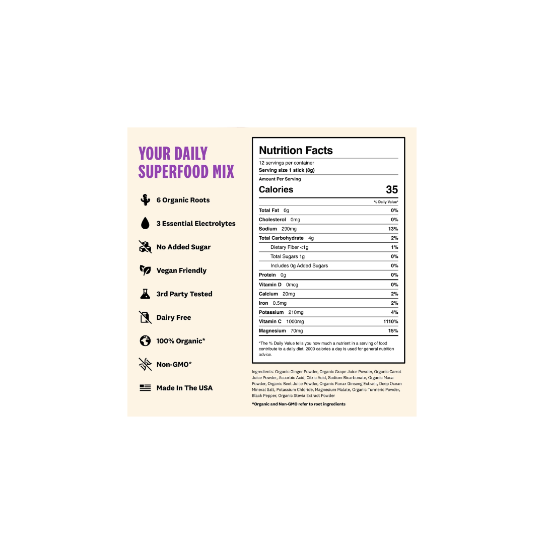 Superoot Hydration, Immunity & Digestion Mix (Grape) (Packet)