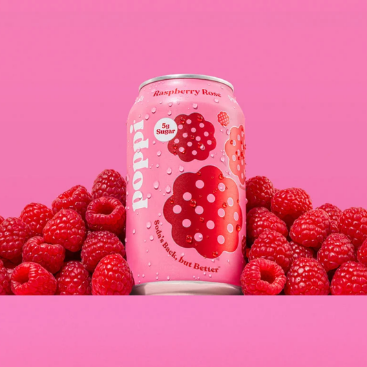 Poppi Raspberry Rose Prebiotic Soda - Can