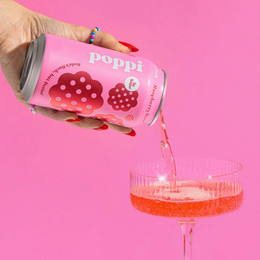 Poppi Raspberry Rose Prebiotic Soda - Can