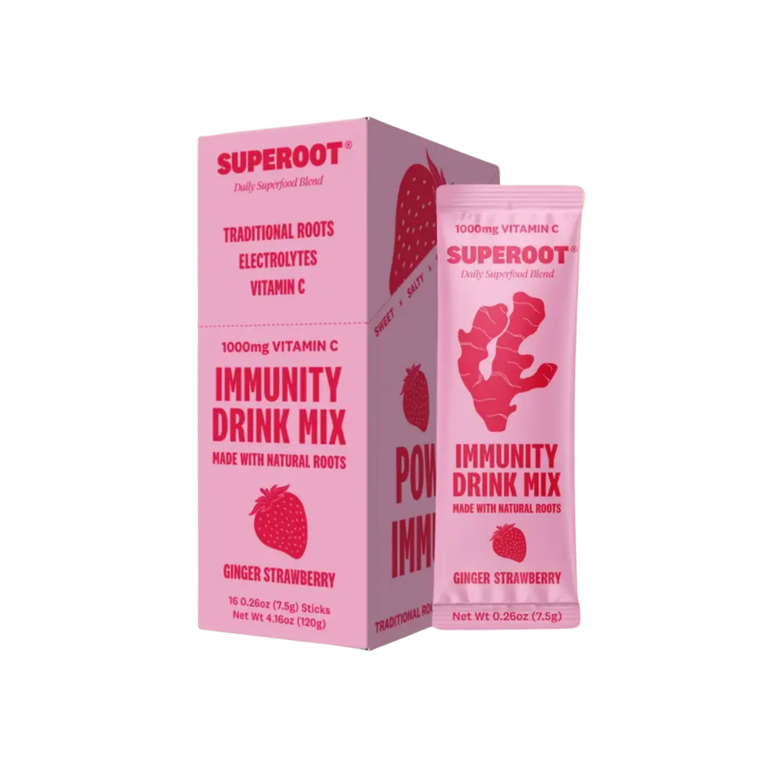 Superoot - Boisson d'immunité à la fraise en poudre