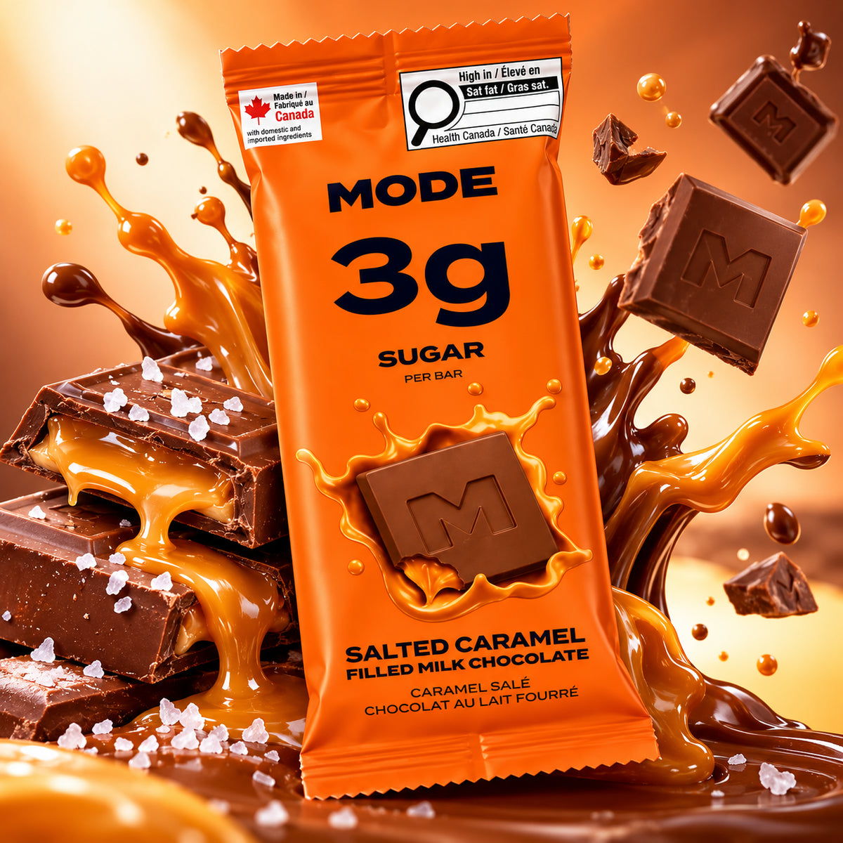 Mode - Barre de chocolat au lait et caramel salé