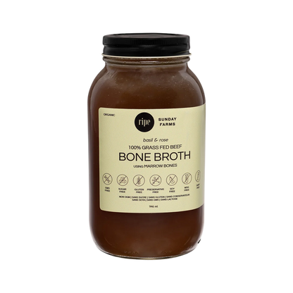 Ripe Grass-Fed Beef Bone Broth with Basil & Rose