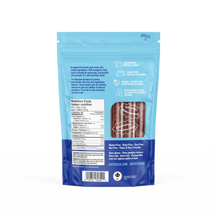 Chuck Sac original de bâtonnets de bœuf