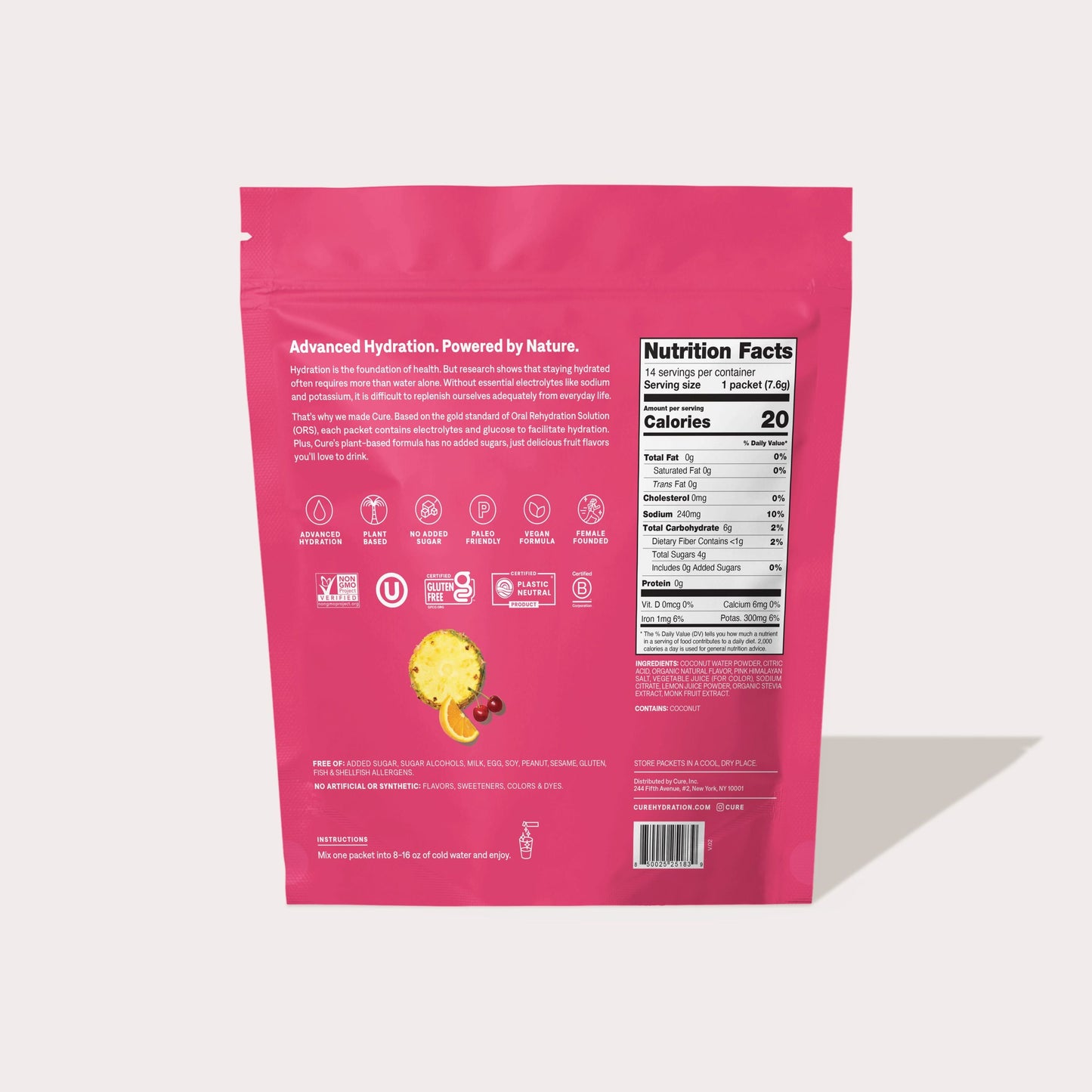 Cure Hydration Electrolyte Drink Mix - Strawberry Kiwi