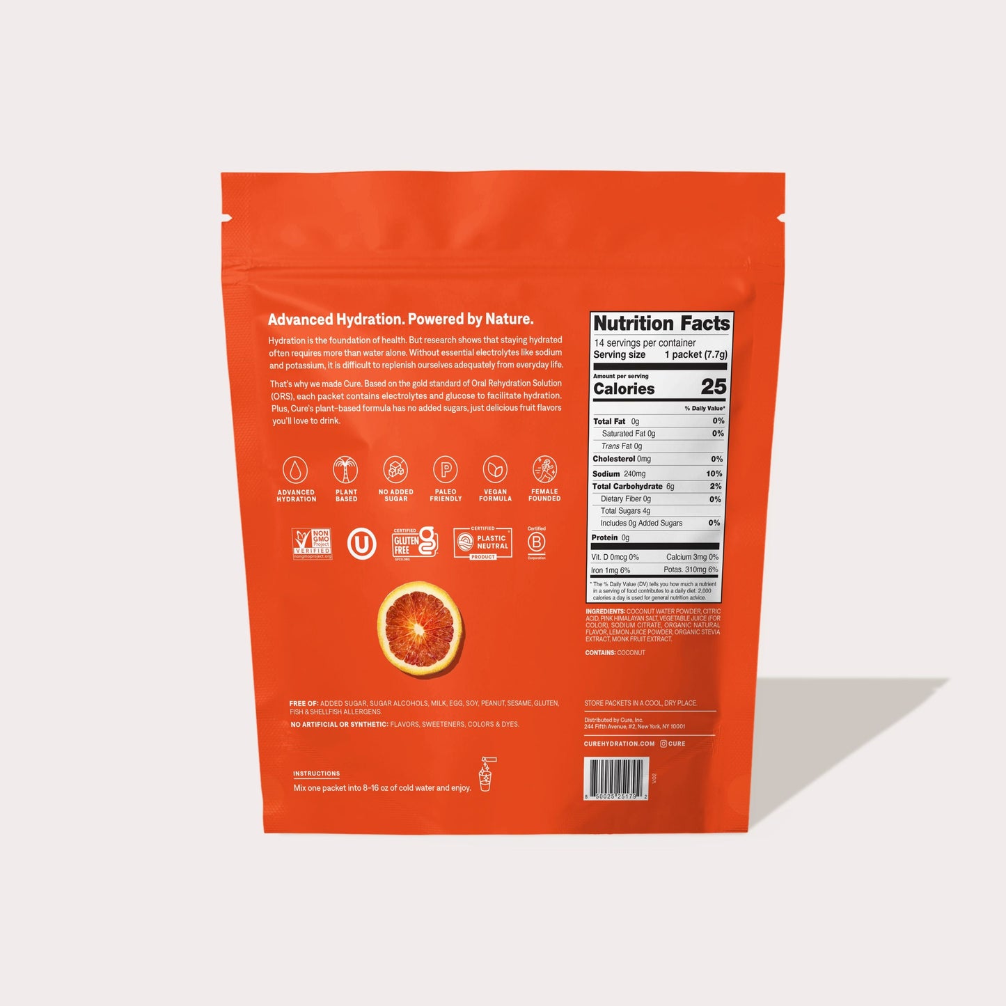 Cure Hydration Electrolyte Drink Mix - Blood Orange