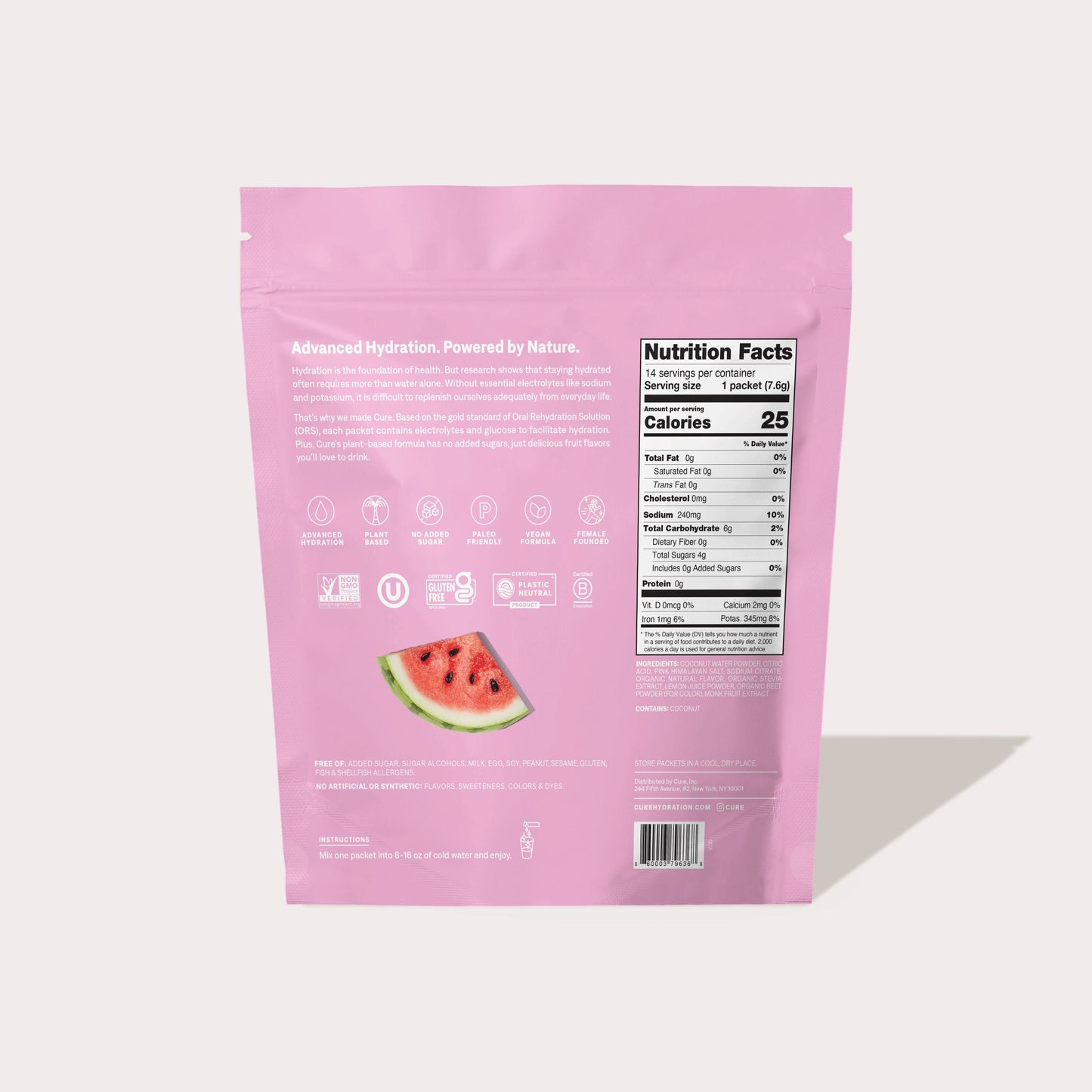 Cure Hydration Electrolyte Drink Mix - Watermelon