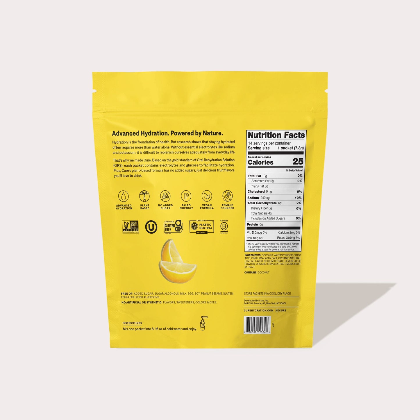 Cure Hydration Electrolyte Drink Mix - Lemonade