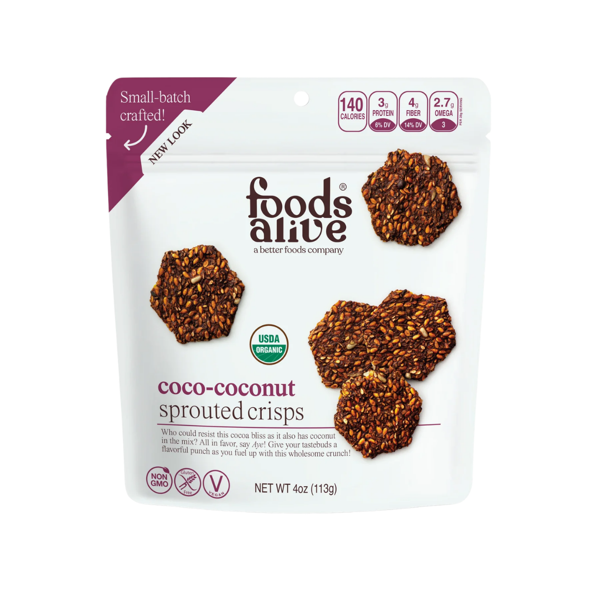 Foods Alive Sprouted Crisps Coco-coconut