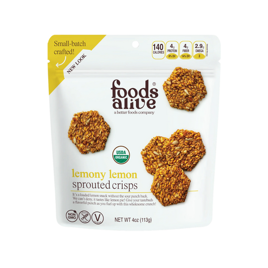Foods Alive Sprouted Crisps Lemony lemon