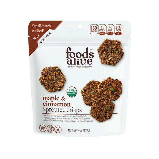 Foods Alive Sprouted Crisps Maple and cinnamon