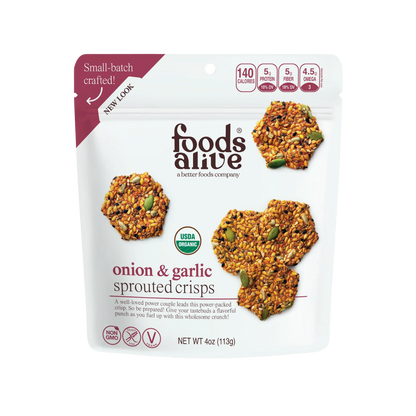 Foods Alive Sprouted Crisps Onion and garlic