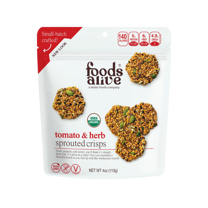 Foods Alive Sprouted Crisps Tomato & herb