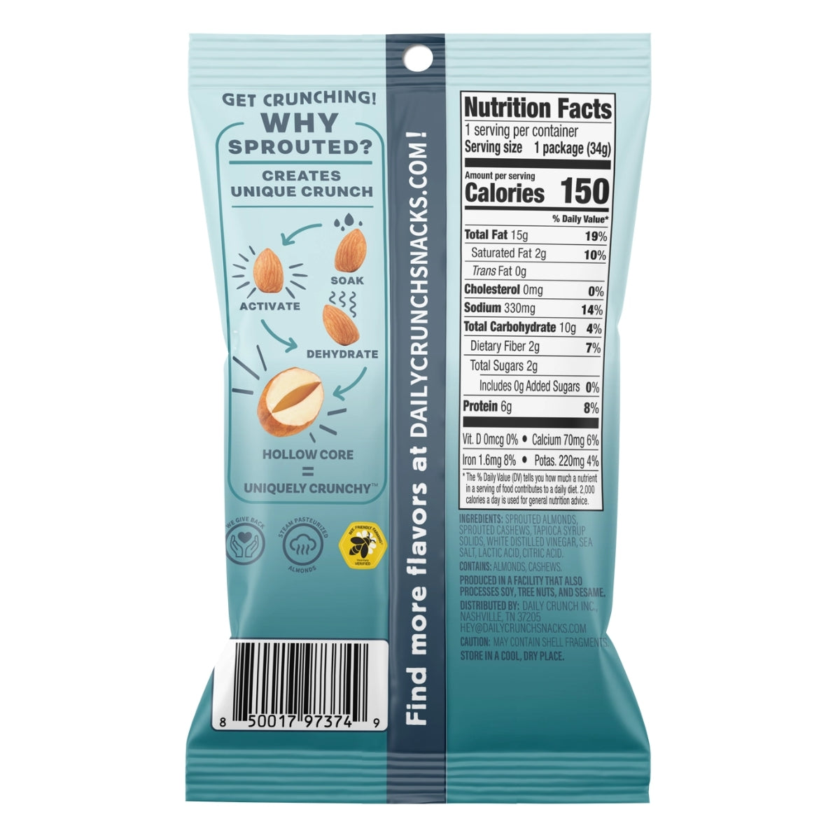 Daily Crunch Packet - Sea Salt + Vinegar