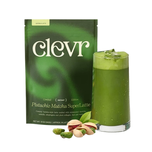 Clevr Superlatte au miel, pistache et matcha 