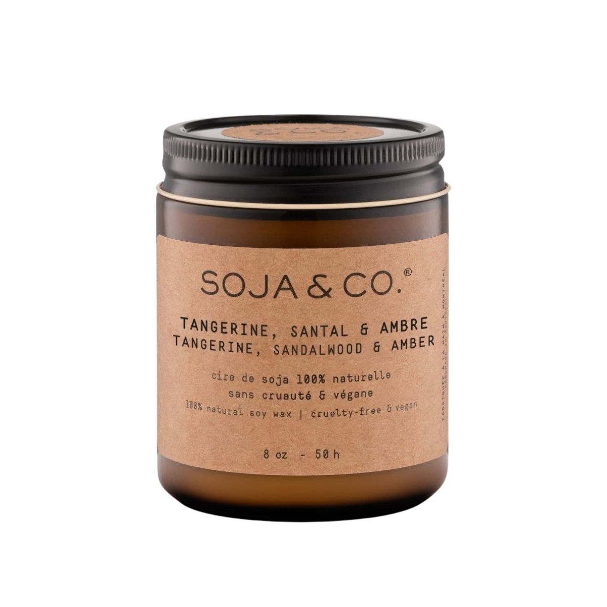 Soja&Co Bougie Mandarine, Santal et Ambre