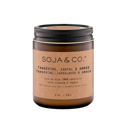 Soja&Co Bougie Mandarine, Santal et Ambre