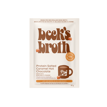 Chocolat chaud protéiné au caramel au beurre salé Beck's Broth