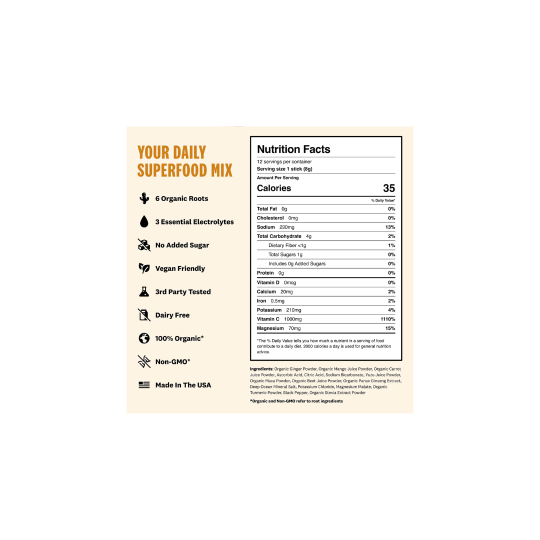 Superoot Hydration, Immunity & Digestion Mix (mango yuzu) (Packet)