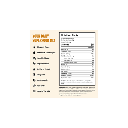 Superoot Hydration, Immunity & Digestion Mix (mango yuzu) (Packet)