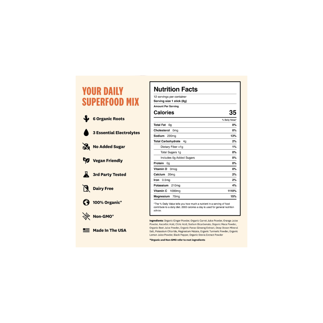 Mélange Superoot Hydratation, Immunité et Digestion (Orange Citron) (Sachet)