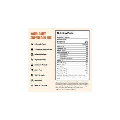 Mélange Superoot Hydratation, Immunité et Digestion (Orange Citron) (Sachet)