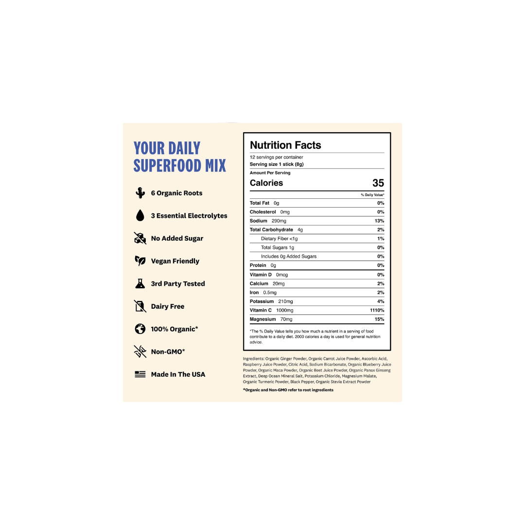 Superoot Hydration, Immunity & Digestion Mix (Mixed Berry) (Packet)