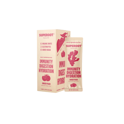 Mélange de superaliments pour l'hydratation, l'immunité et la digestion (pêche) (sachet) 