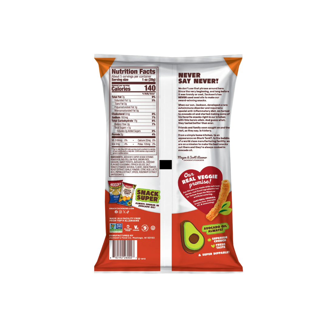 Jackson's Avocado Oil Veggie Straw Cheddar