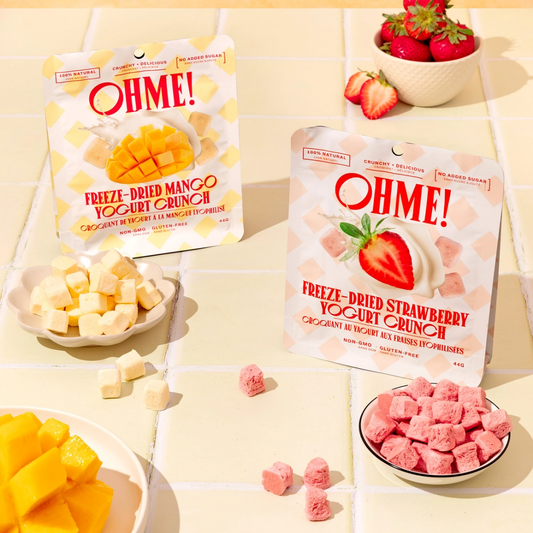 OHME ! Croquant au yaourt et à la fraise lyophilisée