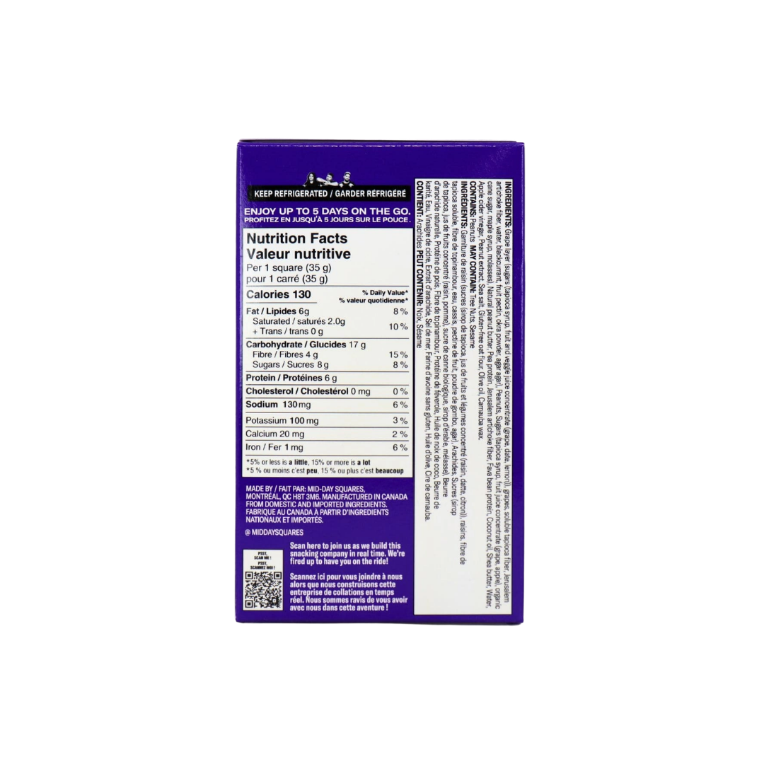Mid-Day Squares - Beurre de cacahuète et confiture de raisin (paquet de 4)