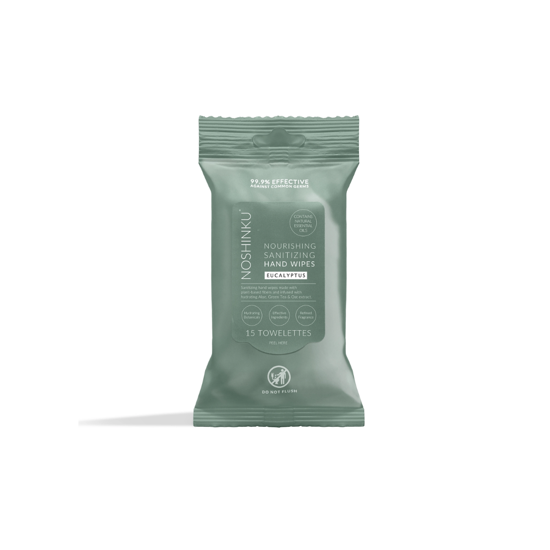 Noshinku Eucalyptus Nourishing Hand Sanitizing Travel Wipes