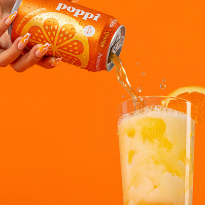 Soda prébiotique à l'orange Poppi 