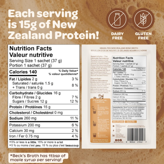 Beck's Broth Protein Salted Caramel Hot Chocolate