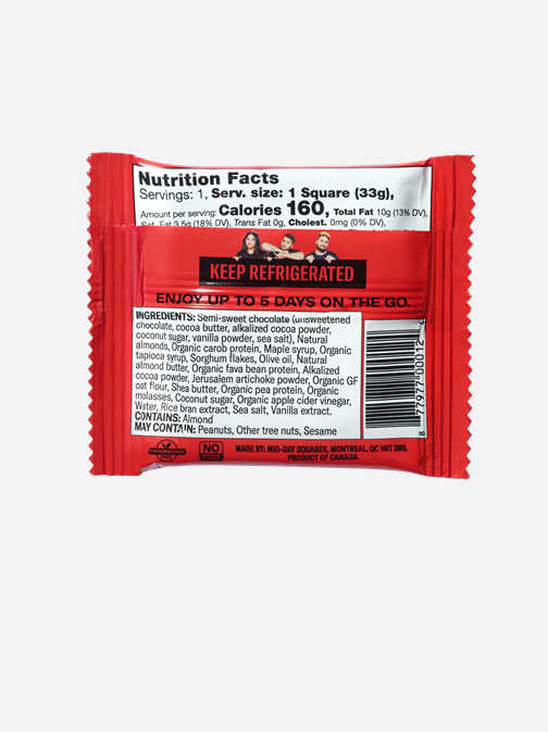 Carrés de mi-journée croquants aux amandes 