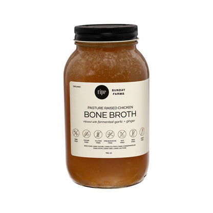 Ripe Chicken Bone Broth with Fermented Garlic & Ginger