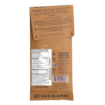 HU Chocolat noir au beurre de cajou et à la vanille pure