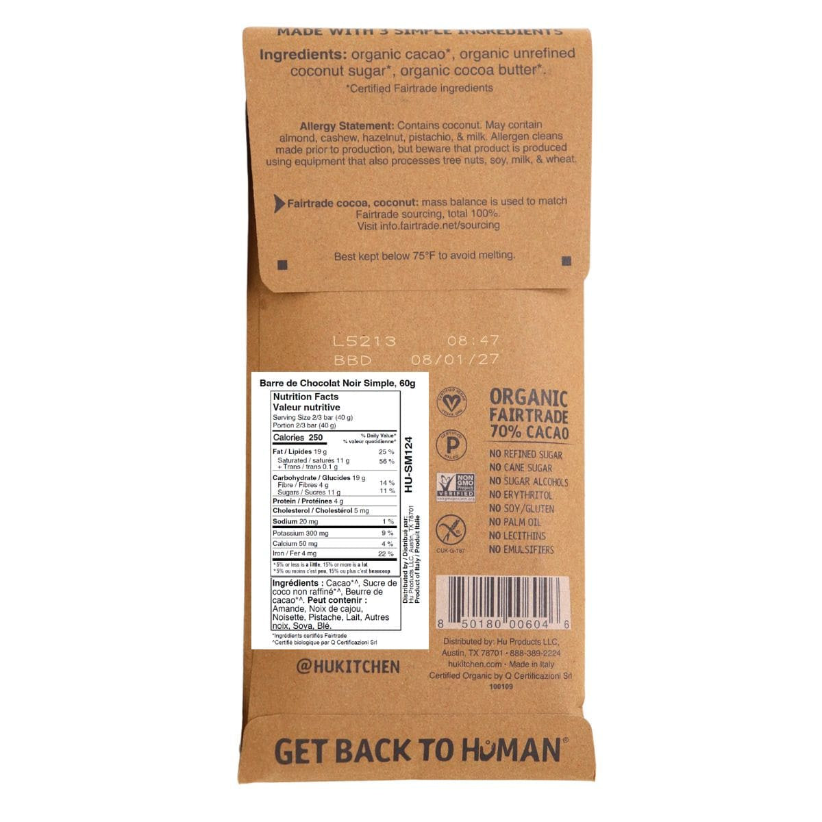 HU Simple Dark Chocolate