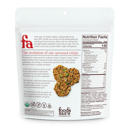 Foods Alive Sprouted Crisps Tomato & herb