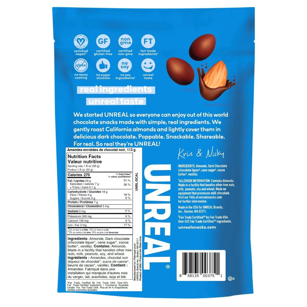 Unreal Dark Chocolate Covered Almonds