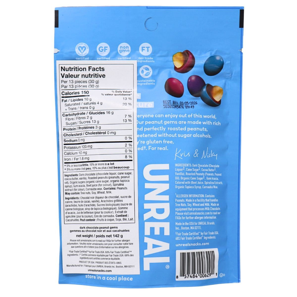 Unreal Dark Chocolate Peanut Gems